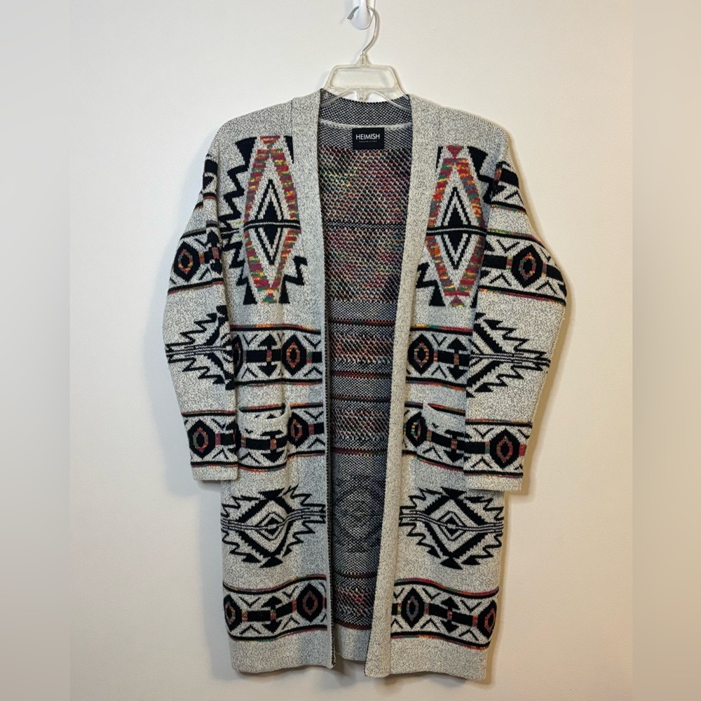 Heimish Women's Open Front Cardigan Sweater S/M Southwest Aztec